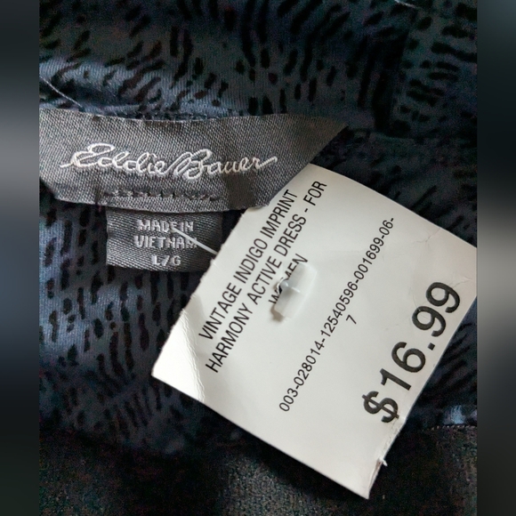 Eddie Bauer Harmony Dress Indigo Blue Size Large - Picture 3 of 7